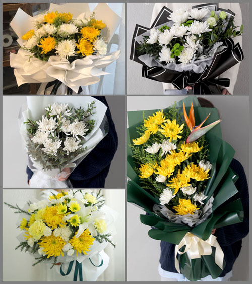 山东莱芜莱城区鹏泉街道黄泥沟村白事花束代送